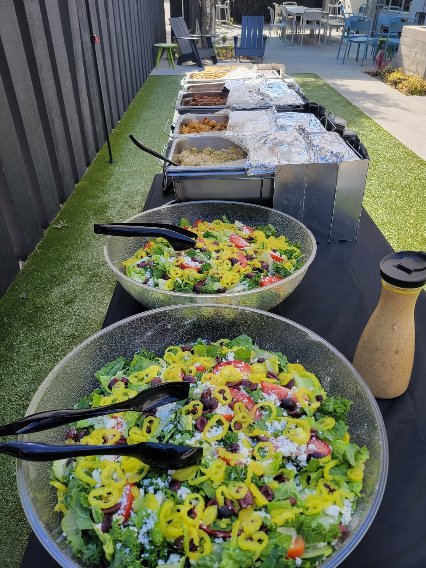 Full-service buffet setup