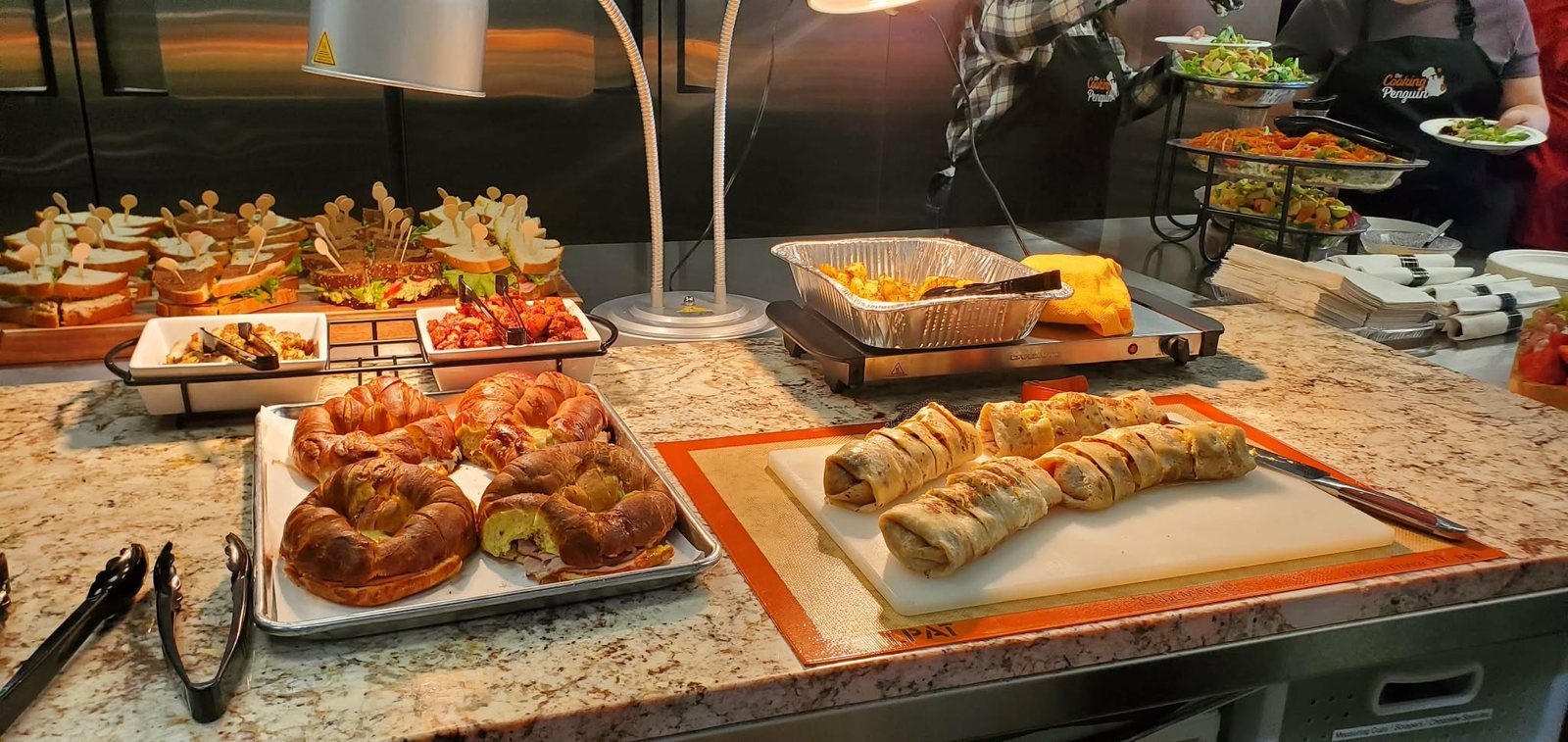 Our crew plating fresh in the kitchen