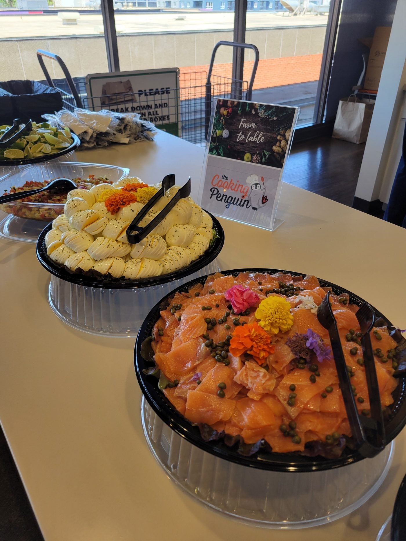 Farm-to-table setup at a client office